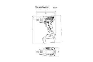 SSW 18 LTX 400 BL Аккумуляторный ударный гайковерт Metabo (602205720)