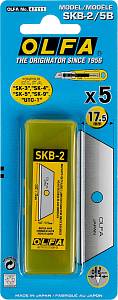 OLFA SK-4, 5 шт, 17.5 мм, из нержавеющей стали, трапециевидное лезвие (OL-SKB-2/5B)