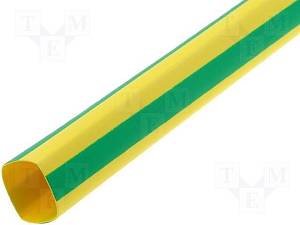 Rexant 22-5007 Трубка термоусаживаемая 25.0/12.5мм 1м Желто-зеленая