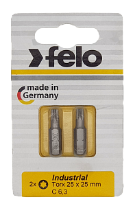 Felo Бита крестовая Torx 25X25, серия Industrial, 2 шт в блистере 02625036
