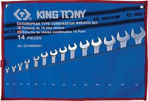 Набор комбинированных ключей, 10-32 мм, чехол из теторона, 14 предметов KING TONY 1214MRN01