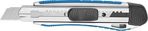 Нож ЗУБР "ЭКСПЕРТ" с сегментированным лезвием, метал обрезин корпус, автостоп, допфиксатор, кассета на 5 лезвий, 18мм 09176