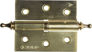 ЗУБР 75 х 63 х 2.5 мм, разъемная, левая, цвет матовая латунь (SB), 2 шт, карточная петля (37605-075-3L)