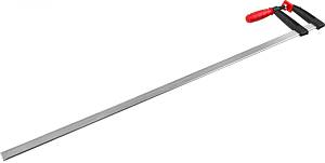Струбцина ЗУБР "МАСТЕР", тип "F", пластмассовая ручка, стальная закаленная рейка, 120х1000мм 32150-120-1000