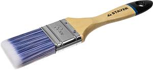 STAYER AQUA, 50 мм, 2″, искусственная щетина, деревянная ручка для воднодисперсионных и акриловых ЛКМ, плоская кисть (01062-050)